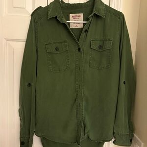 Mossimo Green Button-Up Shirt